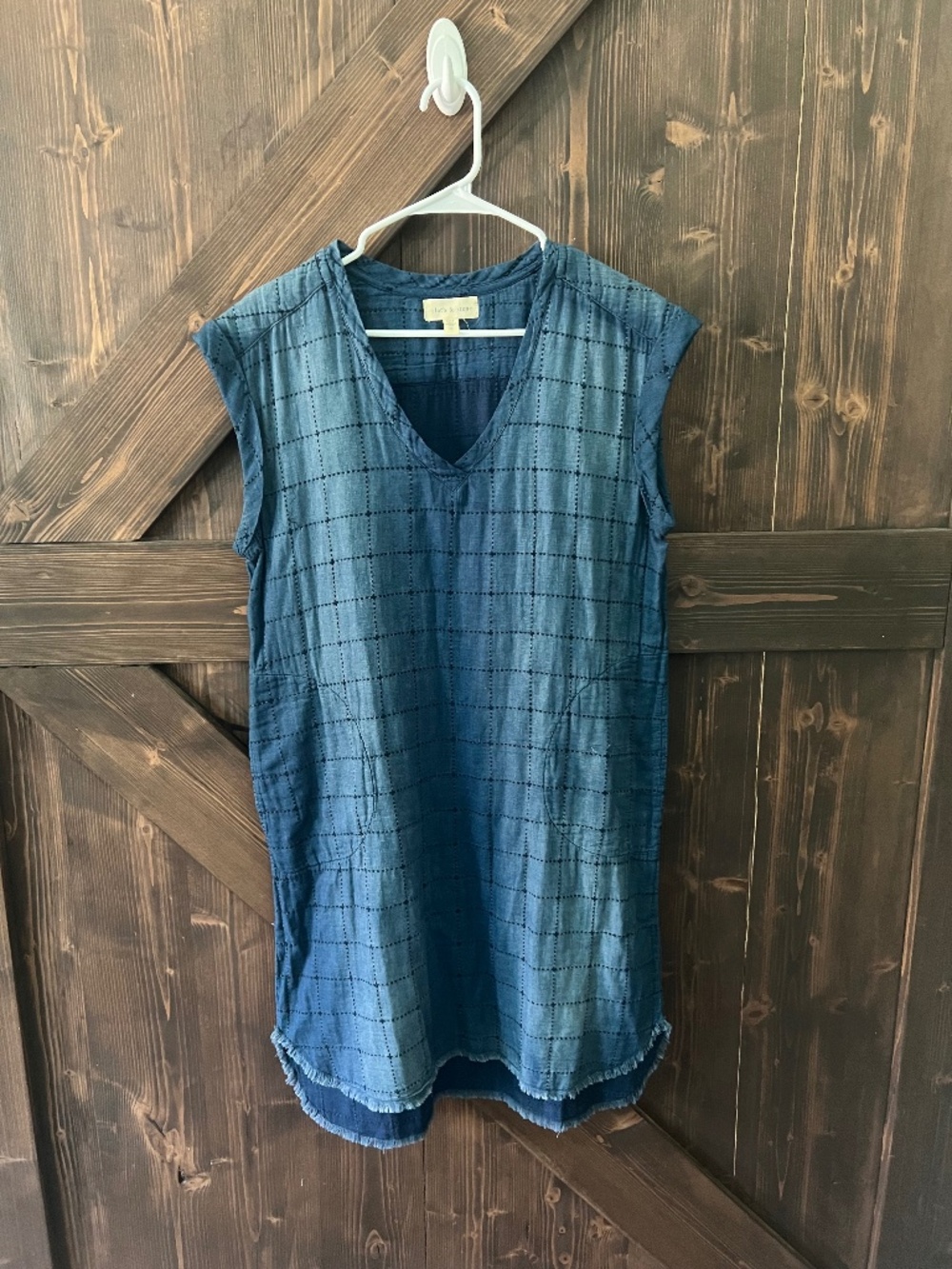 Cloth & Stone Blue Plaid Tunic | Size M